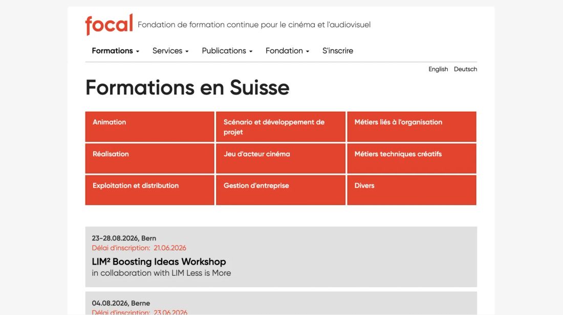 Le catalogue des formations, le cœur du site